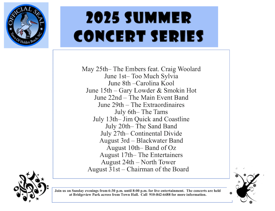 Holden Beach 2005 Concert Series Schedule